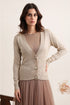 METALLIC V NECK CARDIGAN